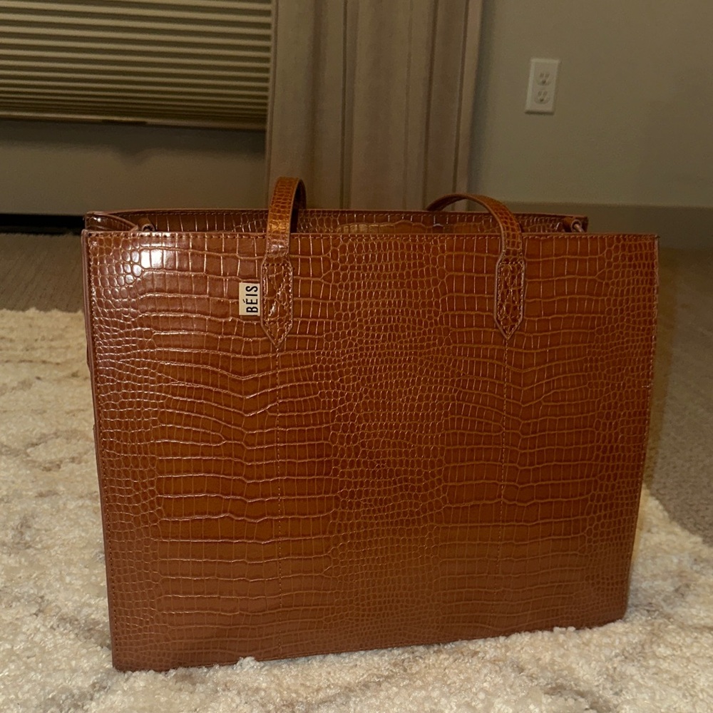 Beis Work Tote in Maple Croc - Picture 6 of 11